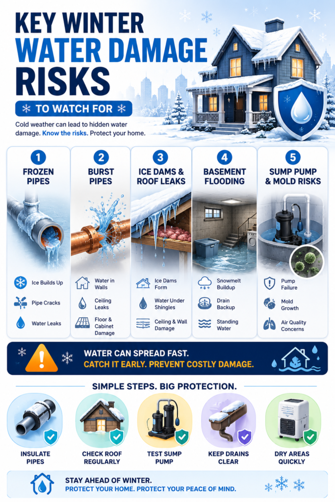 Winter Water Damage Risks in Kansas City: Frozen Pipes, Ice Dams, and Basement Flooding