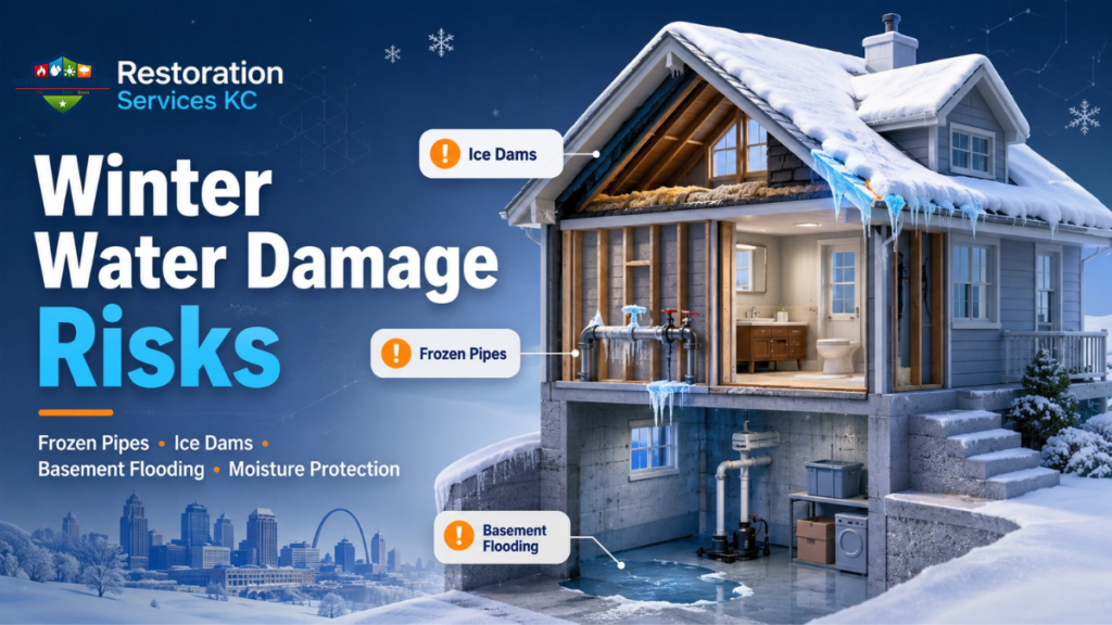 Winter Water Damage Risks in Kansas City: Frozen Pipes, Ice Dams, and Basement Flooding