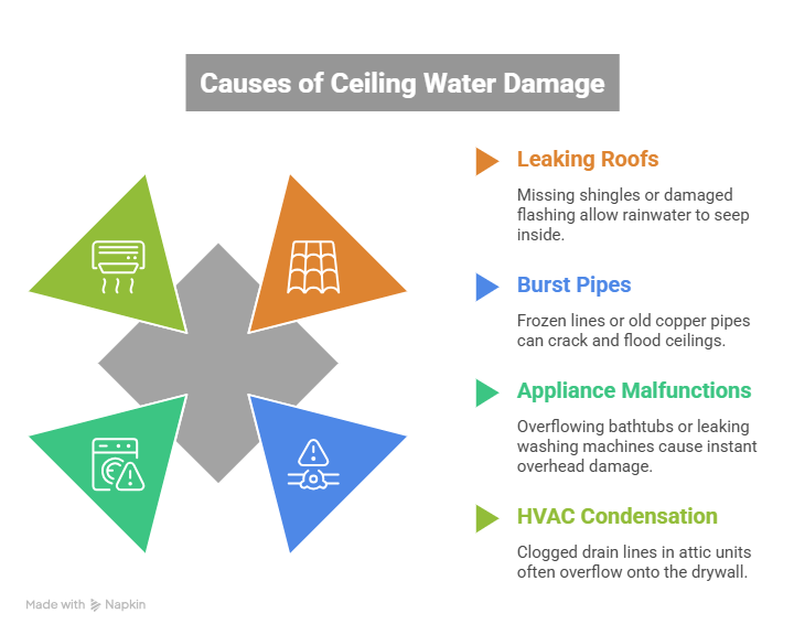 professional ceiling water damage repair