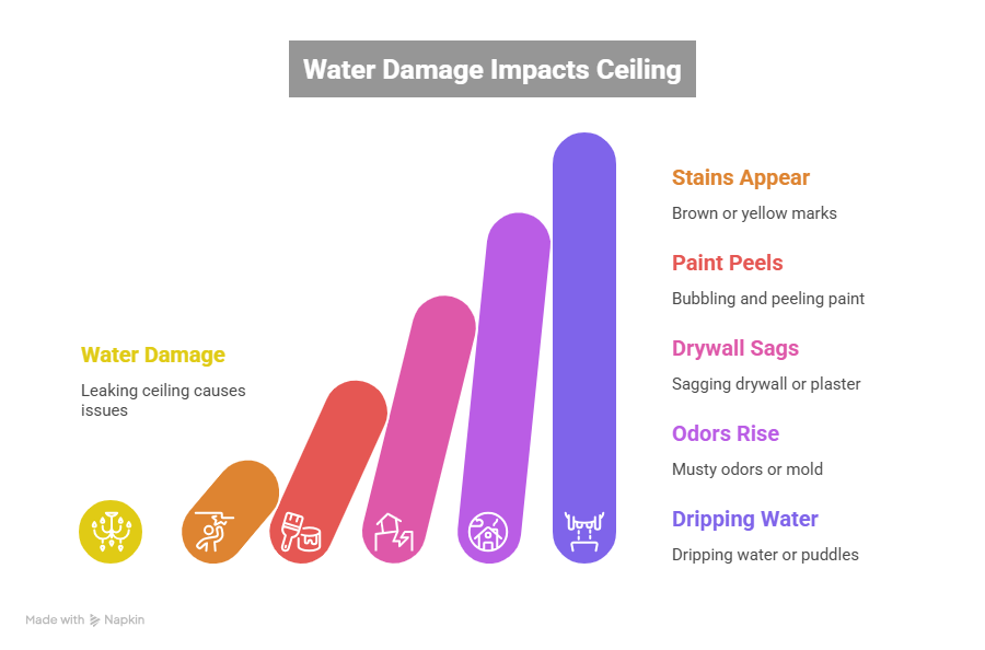 ceiling water damage restoration