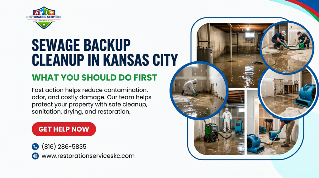 sewage backup cleanup in kansas city