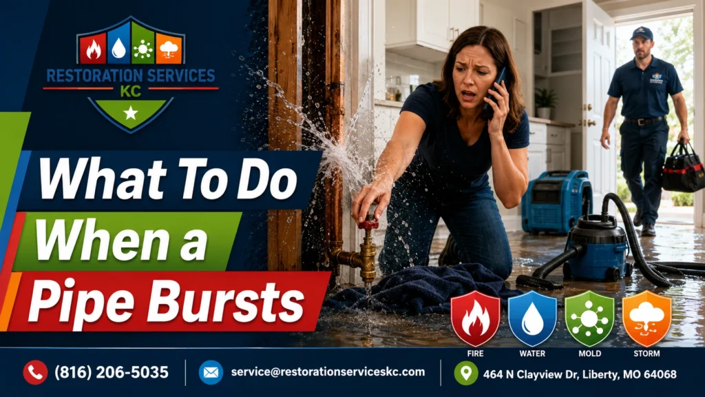 what to do when a pipe bursts in your house