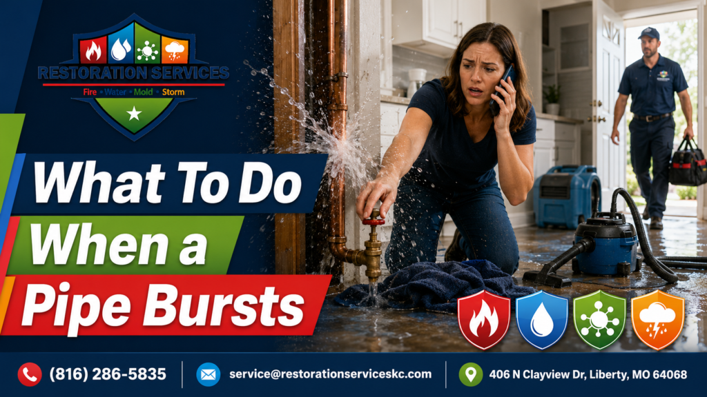what to do when a pipe bursts in your house